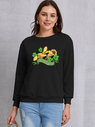Shop ST. PATRICK'S DAY Graphic Round Neck Sweatshirt Now On Klozey Store - Trendy U.S. Premium Women Apparel & Accessories And Be Up-To-Fashion!