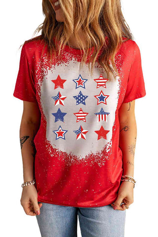 Shop Star and Stripe Graphic Short Sleeve Tee Now On Klozey Store - Trendy U.S. Premium Women Apparel & Accessories And Be Up-To-Fashion!