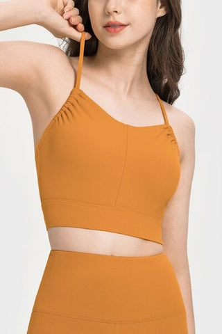 Shop Spaghetti Strap Crisscross Back Active Bra Now On Klozey Store - Trendy U.S. Premium Women Apparel & Accessories And Be Up-To-Fashion!