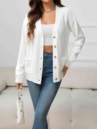 Shop V-Neck Long Sleeve Buttoned Knit Top with Pocket Now On Klozey Store - Trendy U.S. Premium Women Apparel & Accessories And Be Up-To-Fashion!