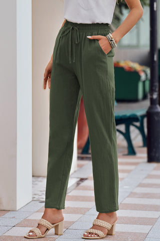 Shop Drawstring Elastic Waist Pants with Pockets Now On Klozey Store - Trendy U.S. Premium Women Apparel & Accessories And Be Up-To-Fashion!