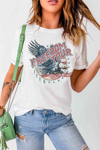 Shop FREEDOM TOUR Graphic Tee Now On Klozey Store - Trendy U.S. Premium Women Apparel & Accessories And Be Up-To-Fashion!