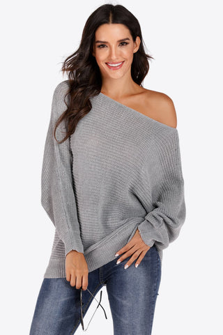 Shop One Shoulder Dolman Sleeve Sweater Now On Klozey Store - Trendy U.S. Premium Women Apparel & Accessories And Be Up-To-Fashion!