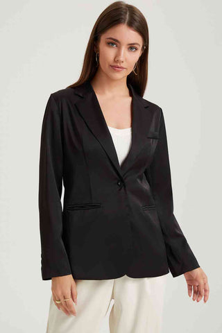 Shop Long Sleeve Lapel Collar Blazer Now On Klozey Store - Trendy U.S. Premium Women Apparel & Accessories And Be Up-To-Fashion!