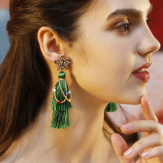 Shop Beaded Tassel Stainless Steel Dangle Earrings Now On Klozey Store - U.S. Fashion And Be Up-To-Fashion!