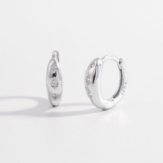 Shop 925 Sterling Silver Inlaid Zircon Huggie Earrings Now On Klozey Store - Trendy U.S. Premium Women Apparel & Accessories And Be Up-To-Fashion!