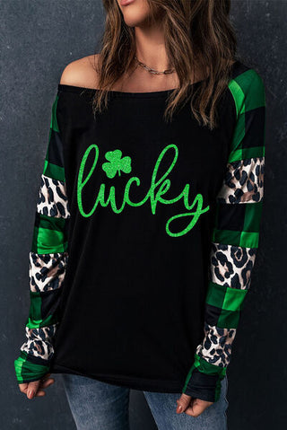 Shop LUCKY Plaid Long Sleeve T-Shirt Now On Klozey Store - Trendy U.S. Premium Women Apparel & Accessories And Be Up-To-Fashion!