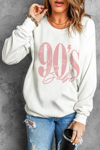Shop 90's BABE Graphic Dropped Shoulder Sweatshirt Now On Klozey Store - Trendy U.S. Premium Women Apparel & Accessories And Be Up-To-Fashion!