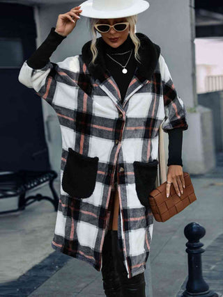 Shop Plaid Button Down Hooded Jacket Now On Klozey Store - Trendy U.S. Premium Women Apparel & Accessories And Be Up-To-Fashion!