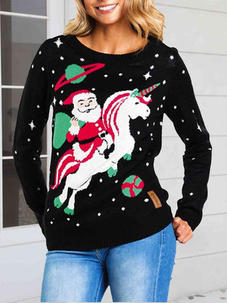 Shop Christmas Round Neck Knit Top Now On Klozey Store - Trendy U.S. Premium Women Apparel & Accessories And Be Up-To-Fashion!