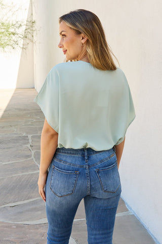 Shop HEYSON On The Daily Full Size Surplice Bodysuit Now On Klozey Store - Trendy U.S. Premium Women Apparel & Accessories And Be Up-To-Fashion!