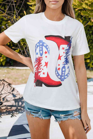Shop Star Cowboy Boots Graphic Tee Now On Klozey Store - Trendy U.S. Premium Women Apparel & Accessories And Be Up-To-Fashion!