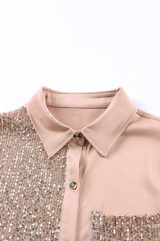 Shop Sequin Button Front High-Low Shirt Dress Now On Klozey Store - U.S. Fashion And Be Up-To-Fashion!