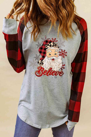 Shop Santa Graphic Long Sleeve T-Shirt Now On Klozey Store - Trendy U.S. Premium Women Apparel & Accessories And Be Up-To-Fashion!