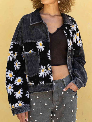 Shop Floral Dropped Shoulder Shacket Now On Klozey Store - Trendy U.S. Premium Women Apparel & Accessories And Be Up-To-Fashion!