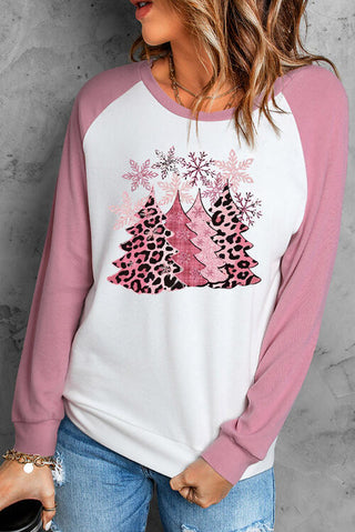 Shop Christmas Tree Graphic Round Neck Long Sleeve T-Shirt Now On Klozey Store - Trendy U.S. Premium Women Apparel & Accessories And Be Up-To-Fashion!