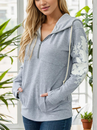Shop Half Zip Drawstring Hoodie with Pocket Now On Klozey Store - Trendy U.S. Premium Women Apparel & Accessories And Be Up-To-Fashion!
