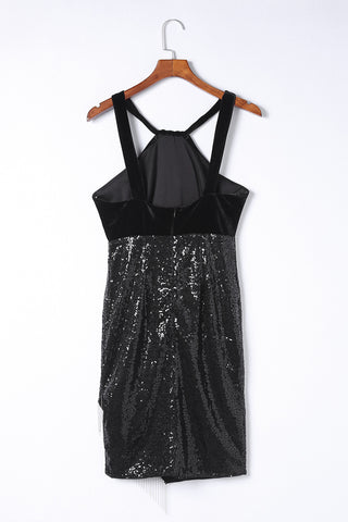 Shop Sequin Fringe Detail Sleeveless Dress Now On Klozey Store - Trendy U.S. Premium Women Apparel & Accessories And Be Up-To-Fashion!