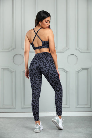 Shop Leopard Cutout Sports Bra and Leggings Set Now On Klozey Store - Trnedy U.S. Premium Women Apparel & Accessories And Be Up-To-Fashion!