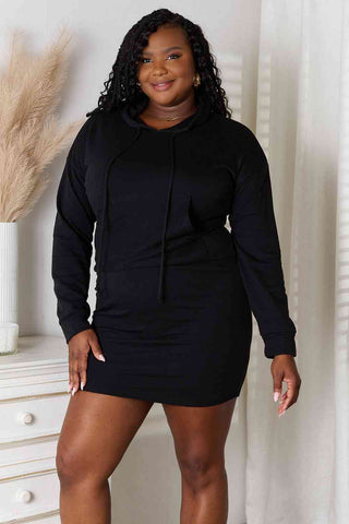 Shop Culture Code Full Size Drawstring Long Sleeve Hooded Dress Now On Klozey Store - U.S. Fashion And Be Up-To-Fashion!