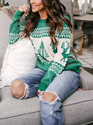 Shop Christmas Theme Round Neck Sweater Now On Klozey Store - Trendy U.S. Premium Women Apparel & Accessories And Be Up-To-Fashion!