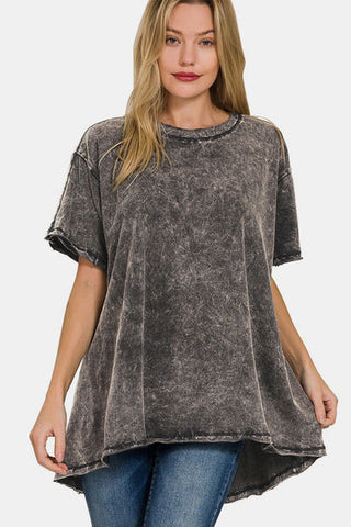 Shop Zenana Round Neck Dropped Shoulder Blouse Now On Klozey Store - Trendy U.S. Premium Women Apparel & Accessories And Be Up-To-Fashion!