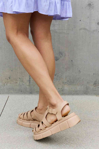 Shop Qupid Platform Cage Stap Sandal in Tan Now On Klozey Store - Trendy U.S. Premium Women Apparel & Accessories And Be Up-To-Fashion!