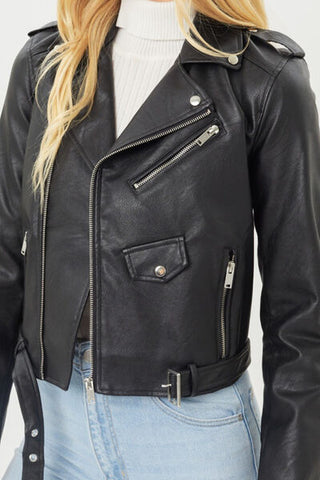 Shop Faith Apparel Faux Leather Zip Up Biker Jacket Now On Klozey Store - Trendy U.S. Premium Women Apparel & Accessories And Be Up-To-Fashion!