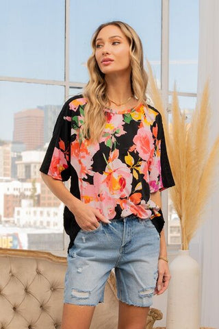 Shop Sew In Love Full Size Floral Round Neck Short Sleeve T-Shirt Now On Klozey Store - Trendy U.S. Premium Women Apparel & Accessories And Be Up-To-Fashion!