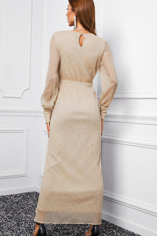 Shop Rhinestone Surplice Split Maxi Dress Now On Klozey Store - Trnedy U.S. Premium Women Apparel & Accessories And Be Up-To-Fashion!