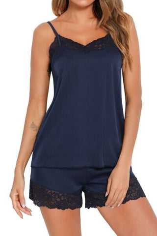 Shop Lace Detail Cami and Shorts Lounge Set Now On Klozey Store - Trendy U.S. Premium Women Apparel & Accessories And Be Up-To-Fashion!