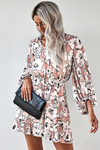 Shop Floral Balloon Sleeve Ruffle Hem Dress Now On Klozey Store - Trnedy U.S. Premium Women Apparel & Accessories And Be Up-To-Fashion!