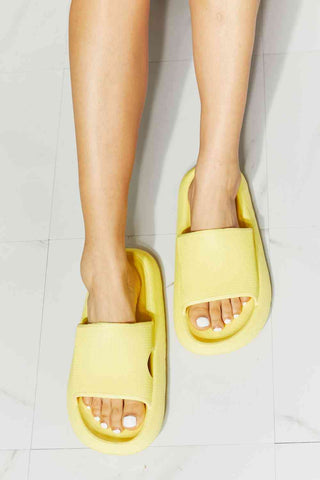Shop MMShoes Arms Around Me Open Toe Slide in Yellow Now On Klozey Store - Trendy U.S. Premium Women Apparel & Accessories And Be Up-To-Fashion!