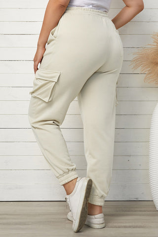 Shop Plus Size Elastic Waist Joggers with Pockets Now On Klozey Store - Trendy U.S. Premium Women Apparel & Accessories And Be Up-To-Fashion!