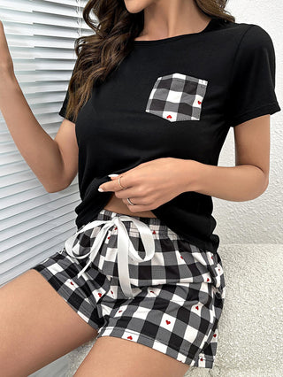 Shop Plaid Heart Top and Shorts Lounge Set Now On Klozey Store - U.S. Fashion And Be Up-To-Fashion!