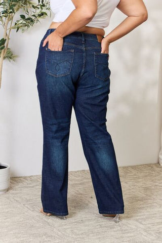 Shop Judy Blue Full Size Button-Fly Straight Jeans Now On Klozey Store - Trendy U.S. Premium Women Apparel & Accessories And Be Up-To-Fashion!