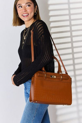Shop David Jones Texture PU Leather Handbag Now On Klozey Store - Trendy U.S. Premium Women Apparel & Accessories And Be Up-To-Fashion!