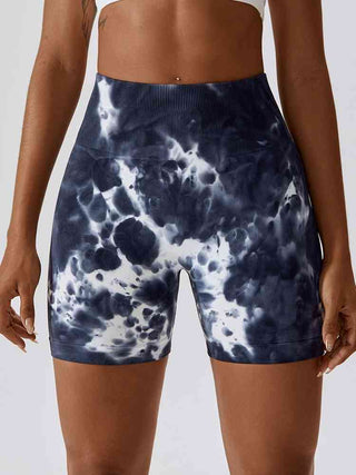 Shop Tie Dye Wide Waistband Slim Fit Sports Shorts Now On Klozey Store - Trendy U.S. Premium Women Apparel & Accessories And Be Up-To-Fashion!