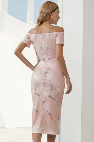 Shop Printed Off-Shoulder Split Dress Now On Klozey Store - U.S. Fashion And Be Up-To-Fashion!