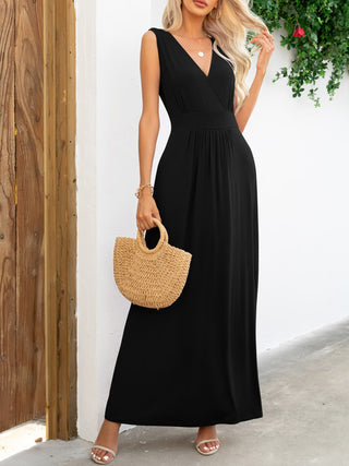 Shop Surplice Neck Sleeveless Maxi Dress Now On Klozey Store - Trnedy U.S. Premium Women Apparel & Accessories And Be Up-To-Fashion!