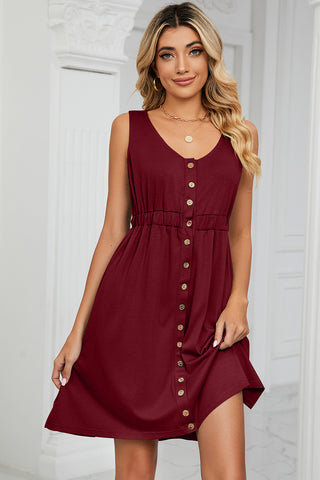 Shop Buttoned Wide Strap Mini Dress Now On Klozey Store - Trendy U.S. Premium Women Apparel & Accessories And Be Up-To-Fashion!