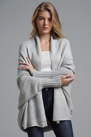 Shop Double Take Dolman Sleeve Open Front Ribbed Trim Longline Cardigan Now On Klozey Store - Trendy U.S. Premium Women Apparel & Accessories And Be Up-To-Fashion!