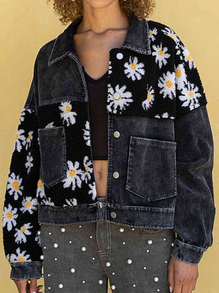 Shop Floral Dropped Shoulder Shacket Now On Klozey Store - Trendy U.S. Premium Women Apparel & Accessories And Be Up-To-Fashion!
