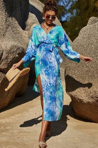 Shop Tie Dye Wrap Maxi Dress Now On Klozey Store - U.S. Fashion And Be Up-To-Fashion!