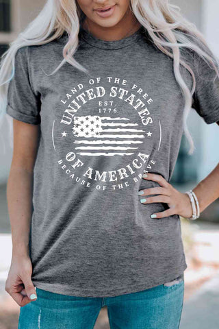 Shop US Flag Graphic Short Sleeve Tee Now On Klozey Store - Trendy U.S. Premium Women Apparel & Accessories And Be Up-To-Fashion!