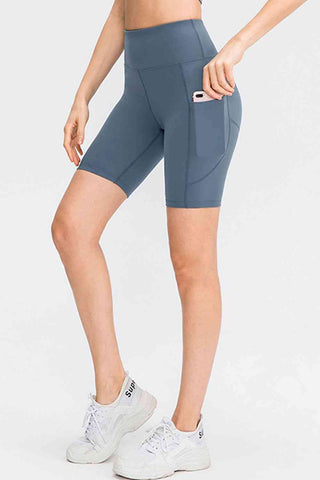 Shop Wide Waistband Sports Shorts with Pockets Now On Klozey Store - Trendy U.S. Premium Women Apparel & Accessories And Be Up-To-Fashion!