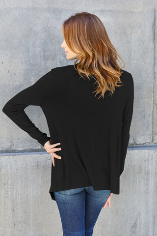 Shop Basic Bae Full Size Open Front Long Sleeve Cover Up Now On Klozey Store - Trendy U.S. Premium Women Apparel & Accessories And Be Up-To-Fashion!
