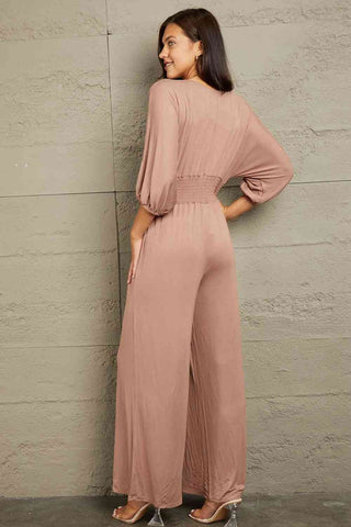 Shop Culture Code Full Size Smocking Waist Jumpsuit Now On Klozey Store - Trendy U.S. Premium Women Apparel & Accessories And Be Up-To-Fashion!