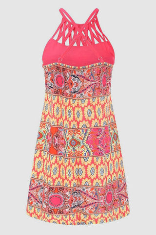 Shop Printed Grecian Neck Mini Dress Now On Klozey Store - Trendy U.S. Premium Women Apparel & Accessories And Be Up-To-Fashion!