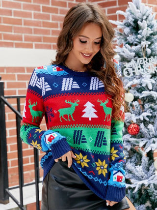 Shop Christmas Round Neck Sweater Now On Klozey Store - Trendy U.S. Premium Women Apparel & Accessories And Be Up-To-Fashion!